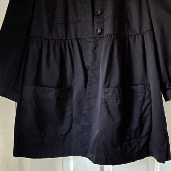 French Connection 3/4 Sleeve Button Up Smock Black Jacket Size 6 - Picture 4 of 14